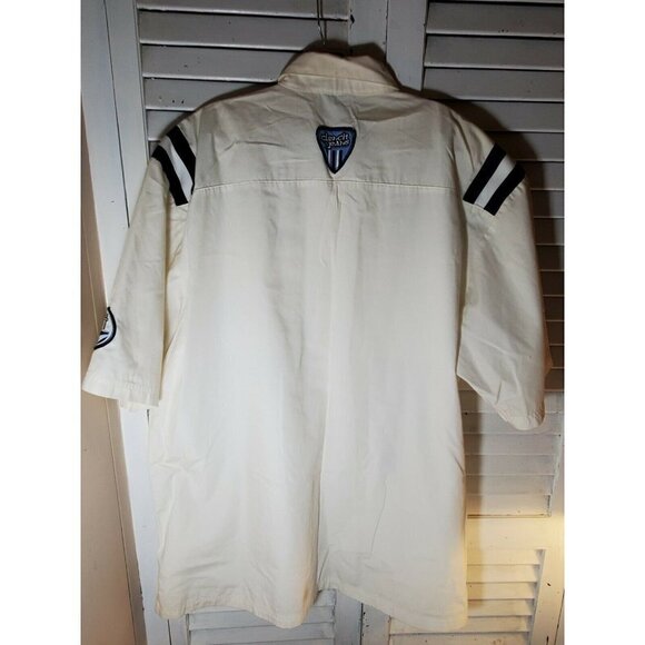Mens Clench Jeans Size XL‎ Short Sleeve White Butto - Picture 6 of 6